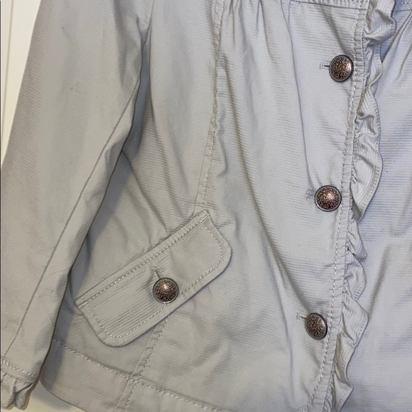 Loft Beige Ruffle Jacket Size M - Picture 4 of 9